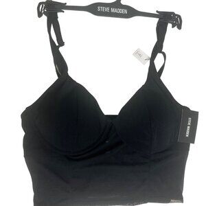 Steve Madden Corset Bra Womens Black Size 36B New